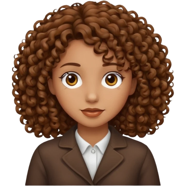 Una chica morena de cabello rizado emoji