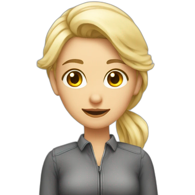 chat gris sur genoux fille blonde emoji