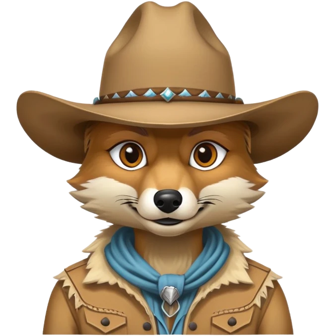 Coyote with a cowboy / outlaw style emoji