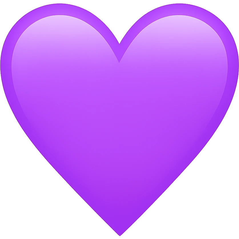 light purple heart, emoji style emoji