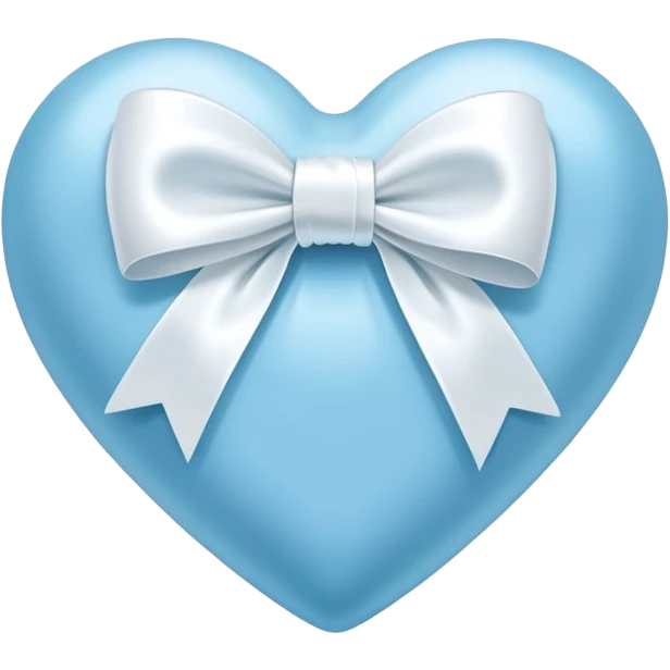Light blue heart with wrapped white bow emoji