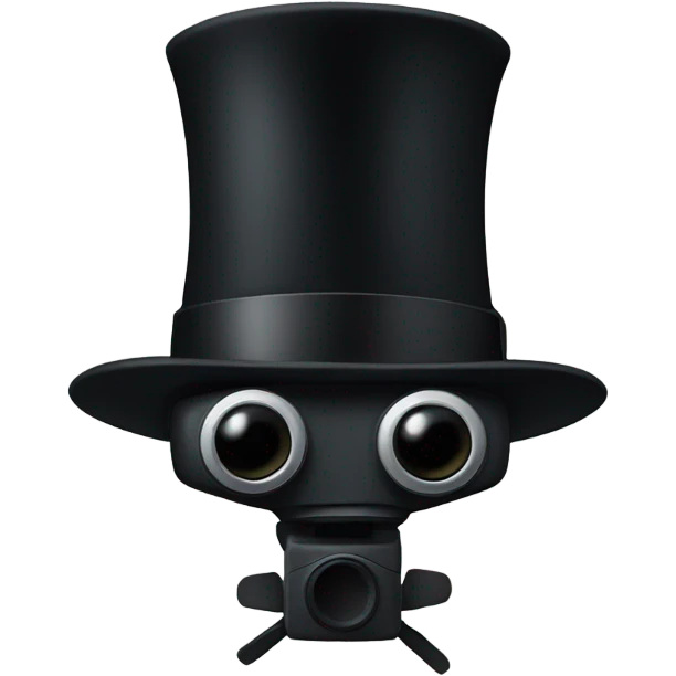 Flying drone with top hat emoji
