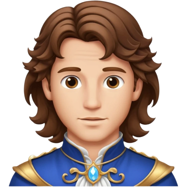 prince charming fantasy style magical aura wavy hair emoji