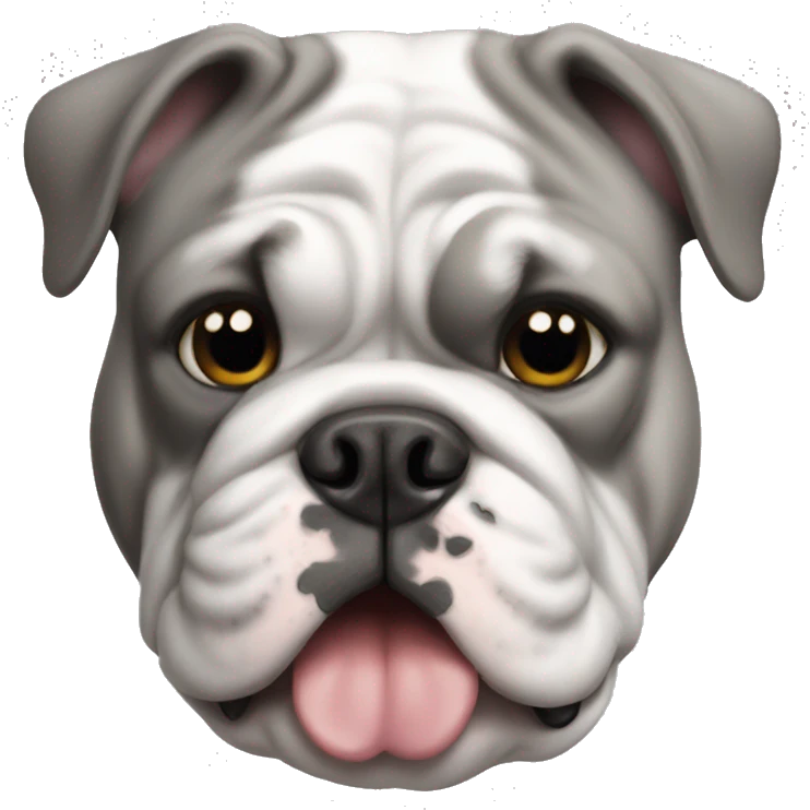 English Bulldog gray emoji