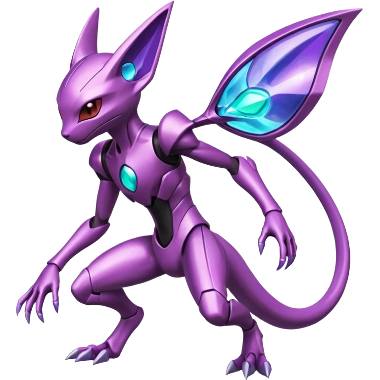 Futuristic armored cyber-Mewtwo-Sableye-Genesect-Deoxys-Espeon-alien-hybrid-fusion emoji