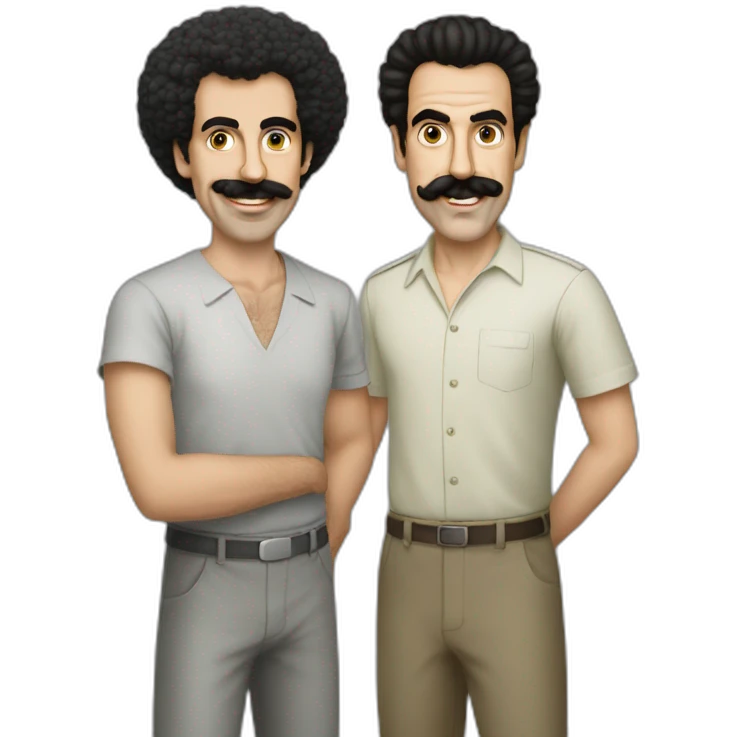 Borat with his cousin bilo emoji
