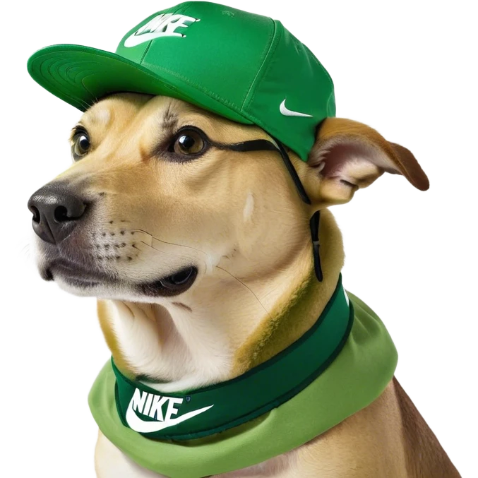 Dog with Nike hat emoji