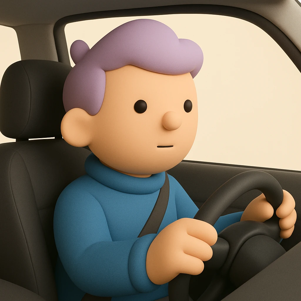 person driving a car emoji