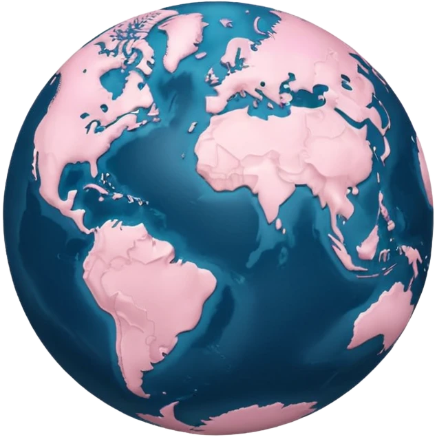 earth with light pink continents emoji
