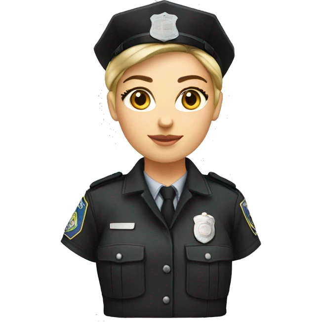Female Caucasian cop full bdu emoji