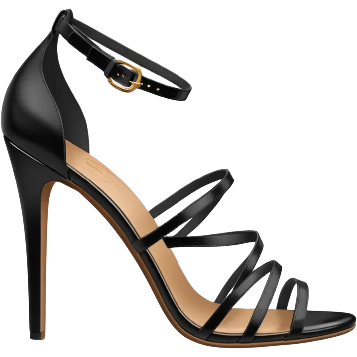 open toe black high heels sandals emoji