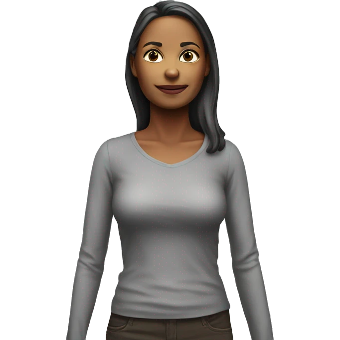 woman 40 years old full length photorealistic serious emoji