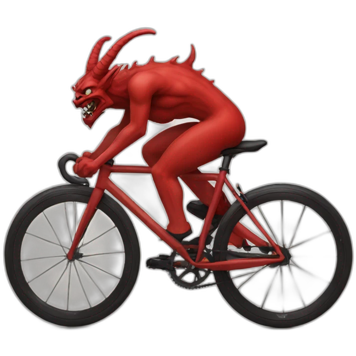demon on red fixed gear bicycle emoji