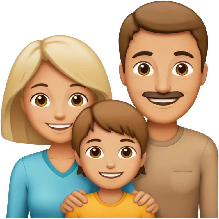 Family with mom dad son daughter emoji