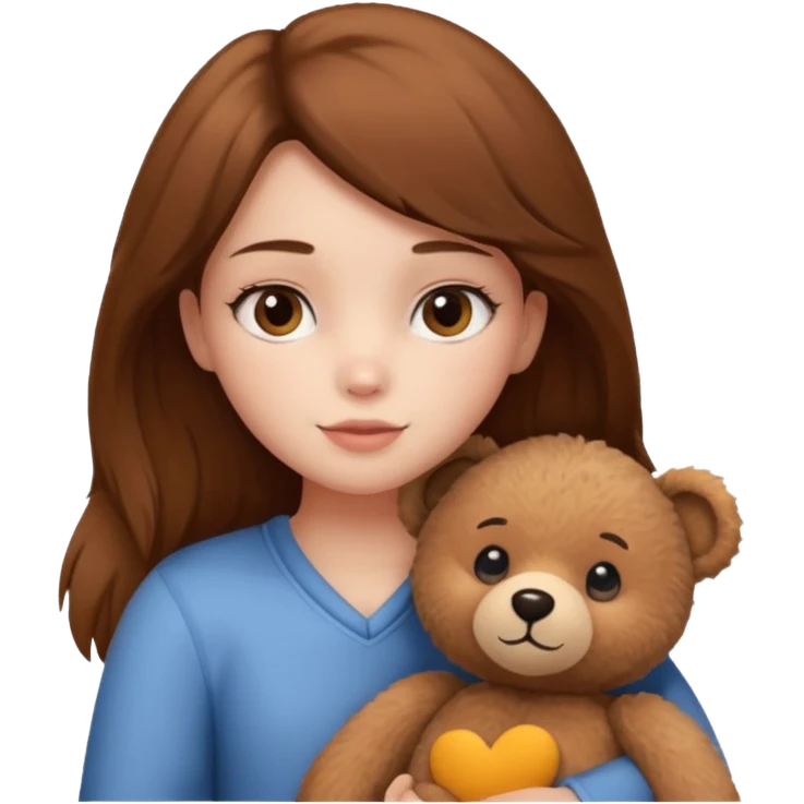 girl with single teddy bear emoji