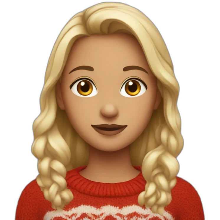 Girl in red sweater emoji