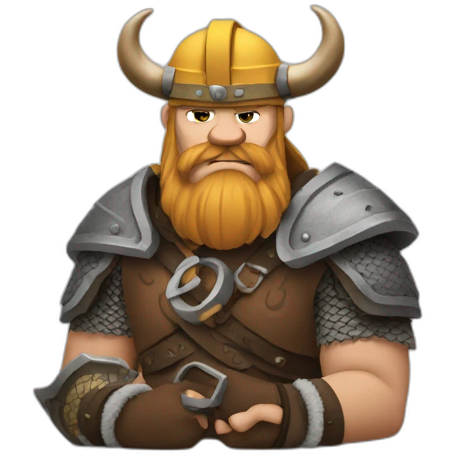 Sad Viking on his phone on social media emoji