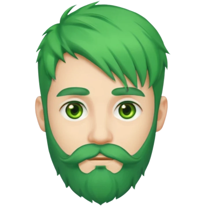 green hair and beard man emoji