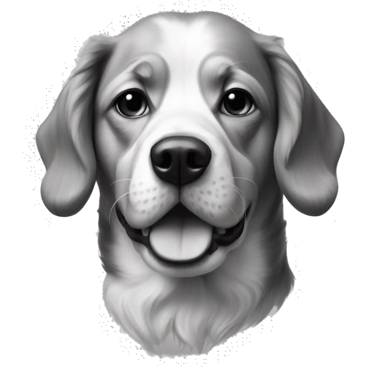realistic dog portrait monochrome emoji