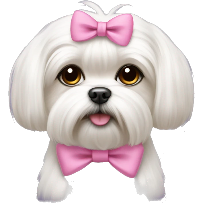 maltese shitzu with pink bow emoji