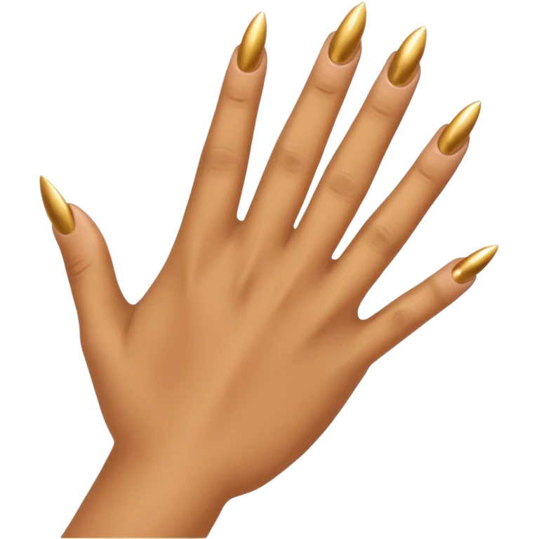 Tan skin hand with gold nails emoji