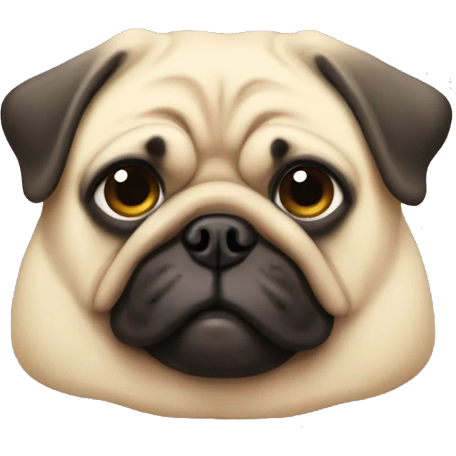 cool pug with fat body eating chicken fat emoji