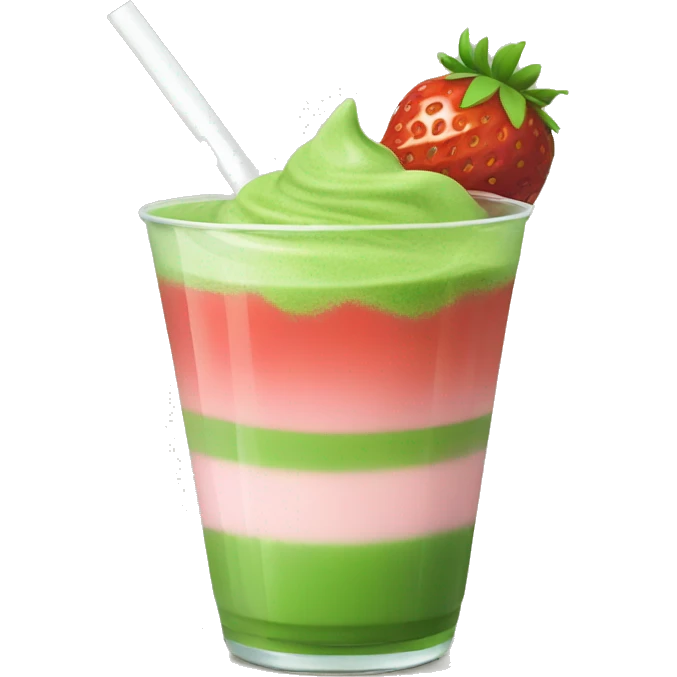 Matcha and strawberry drink emoji