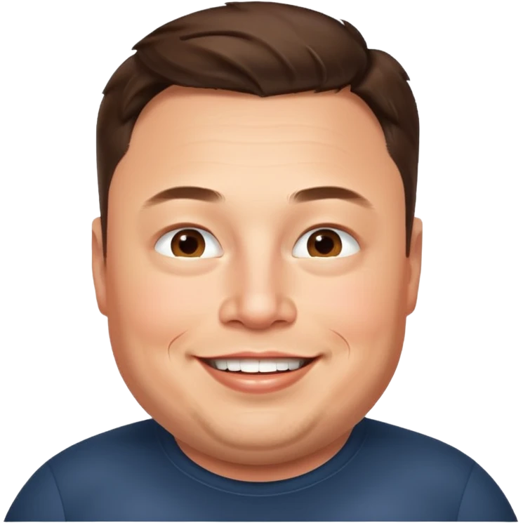 overweight happy realistic elon musk emoji