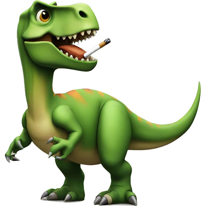 Dinosaur smoking a cigarette  emoji