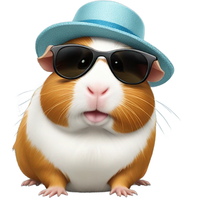guinea pig with sunglasses and a hat emoji