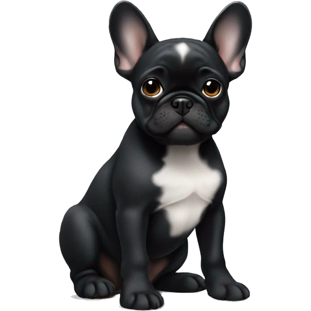 Solid black Frenchie pup sitting emoji