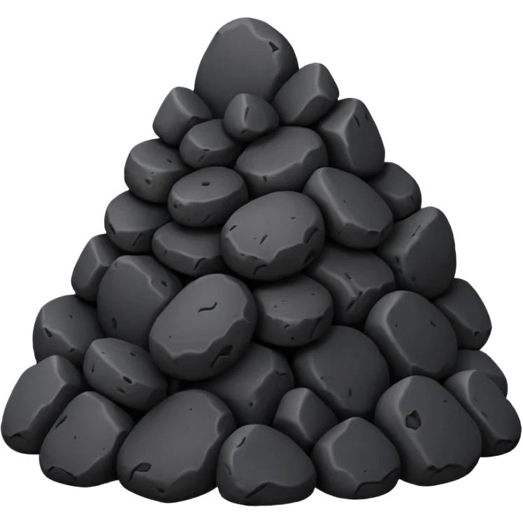 a pile of smooth black lava stones, realistic texture emoji