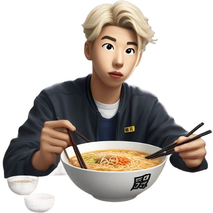 namjoon from bts eating ramen  emoji
