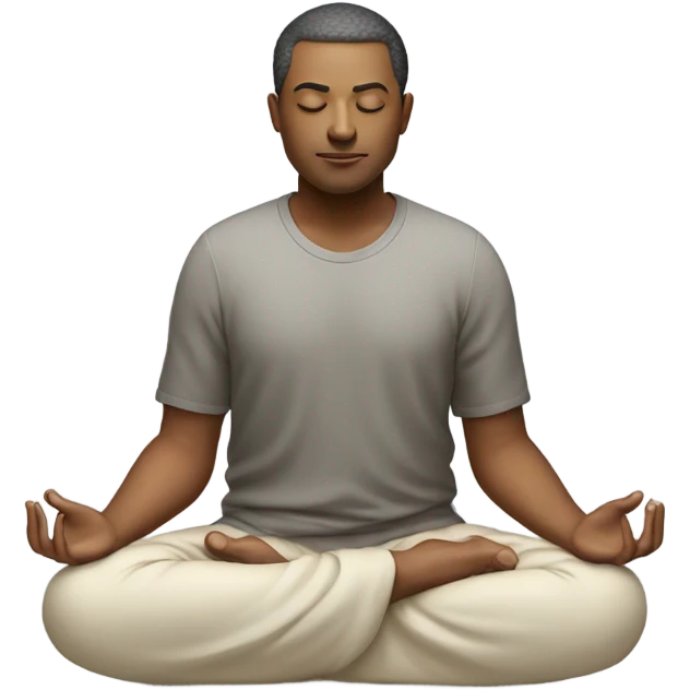 A man in the lotus pose practicing yoga, exuding tranquility and focus. emoji