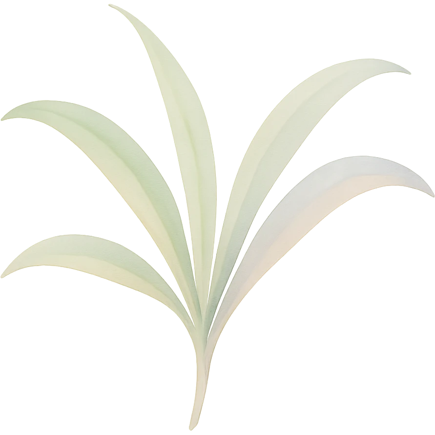 a spider plant leaf with a gentle gradient, watercolor style, delicate brush strokes, soft colors, smooth color transition emoji