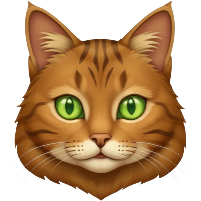 A european cat brown with lighter green eyes emoji
