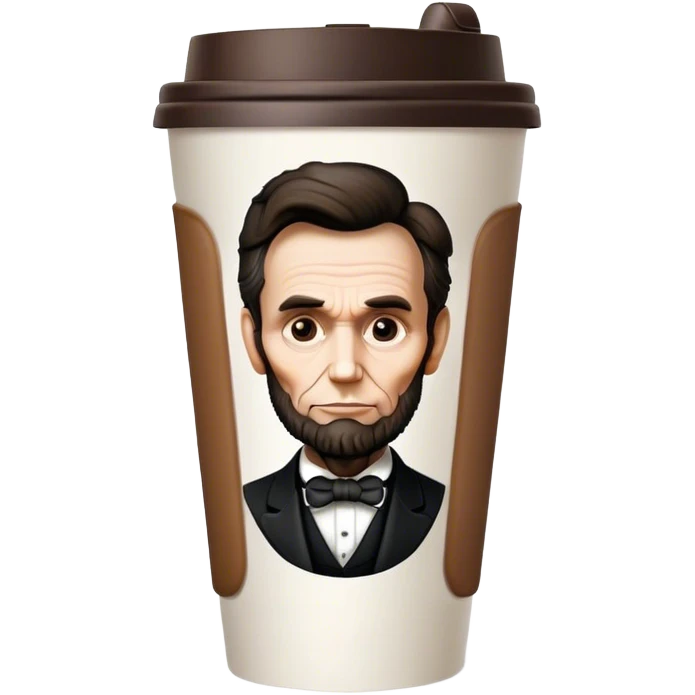 Abraham Lincoln if he were a to-go cup of coffee emoji
