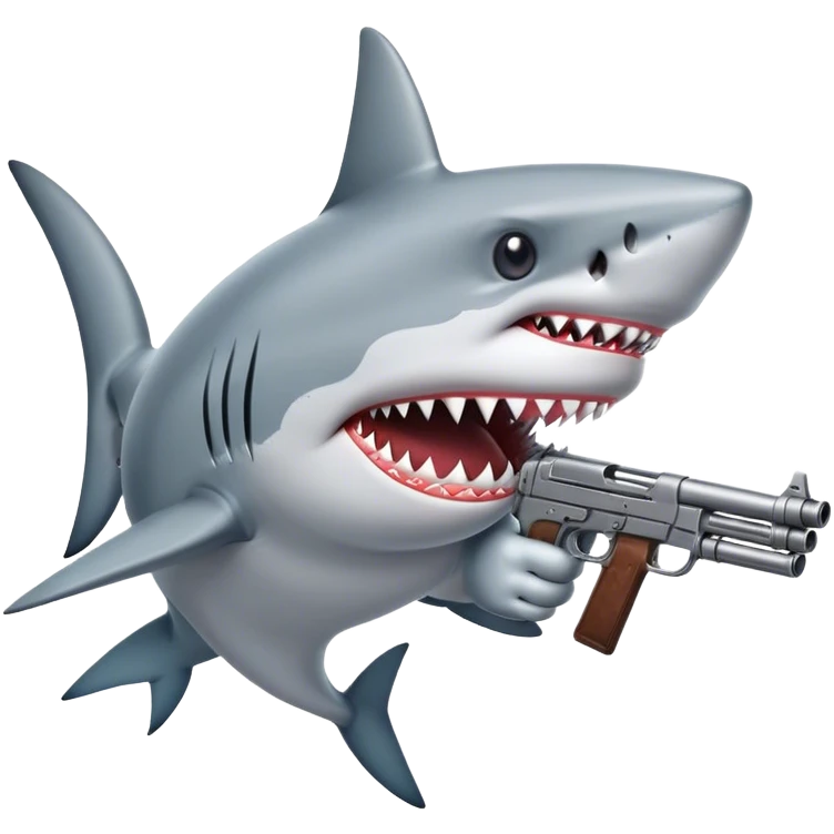 shark with a gun emoji