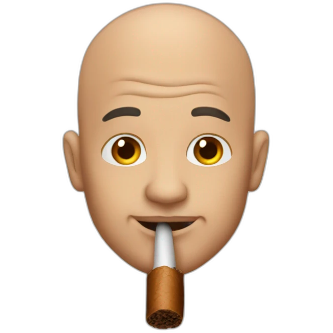 bald man with cigar emoji