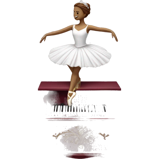 burgundy music box with white ballerina standing back emoji