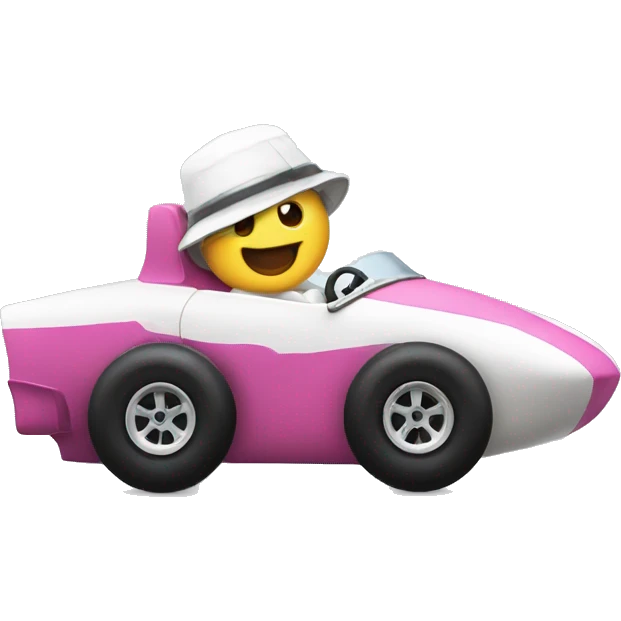 mallow in a racing car emoji