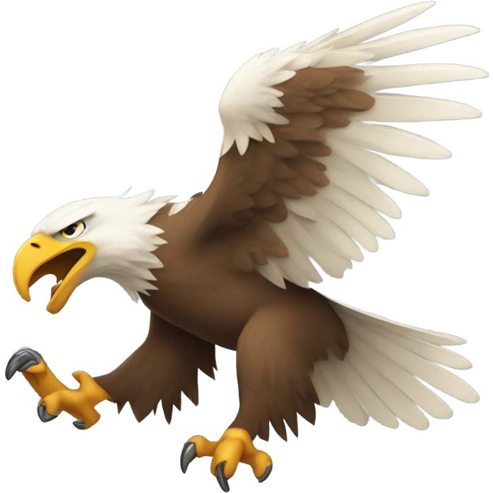 Eagle clawing at the letter W emoji