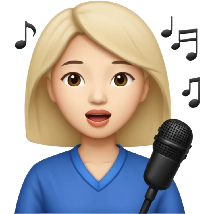 asian woman singing remove microphone emoji