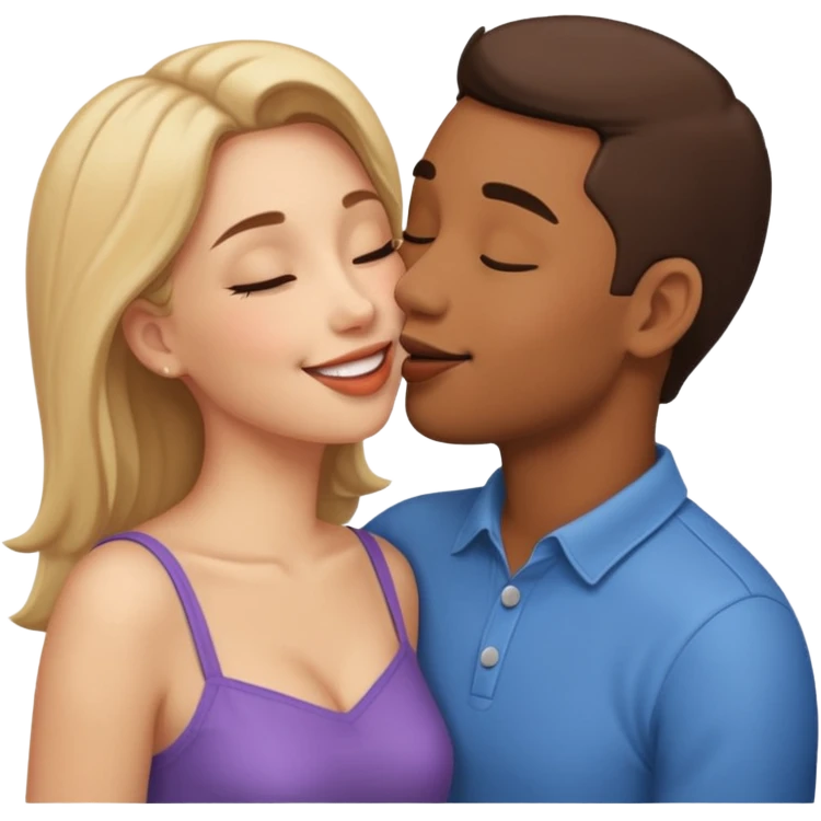 Couple kissing each other emoji