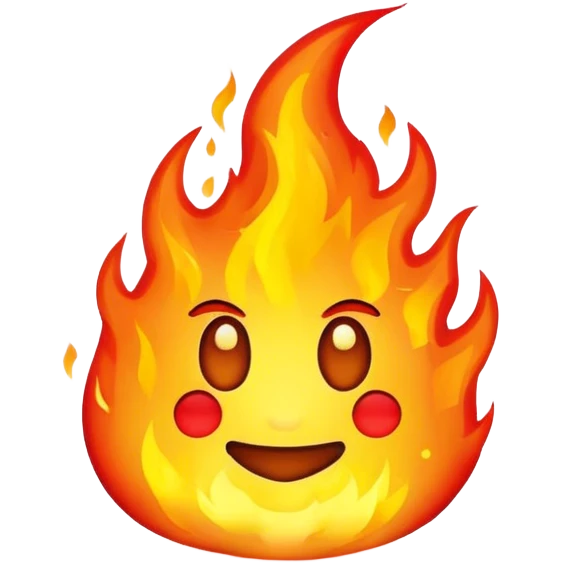 Pixel made of fire emoji