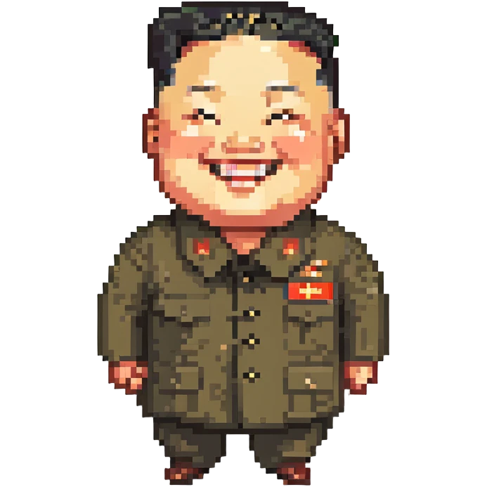 skinny Kim Jong Un, big smile emoji