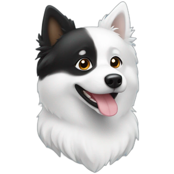 Black Little White spitz head emoji