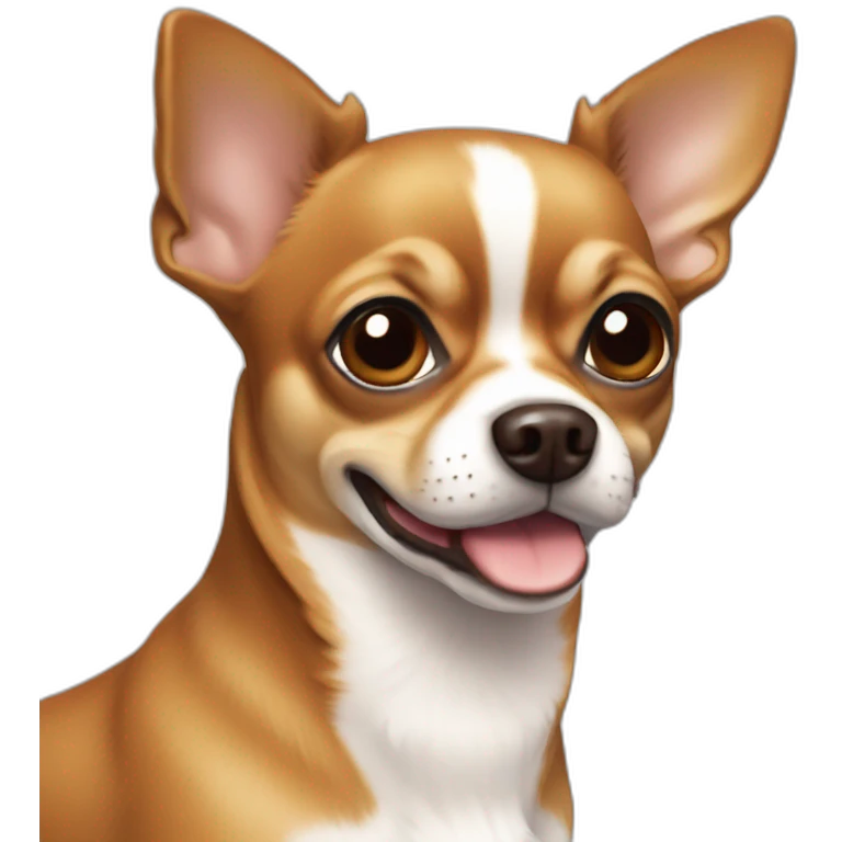 brown chihuahua with a white chest and large brown eyes emoji