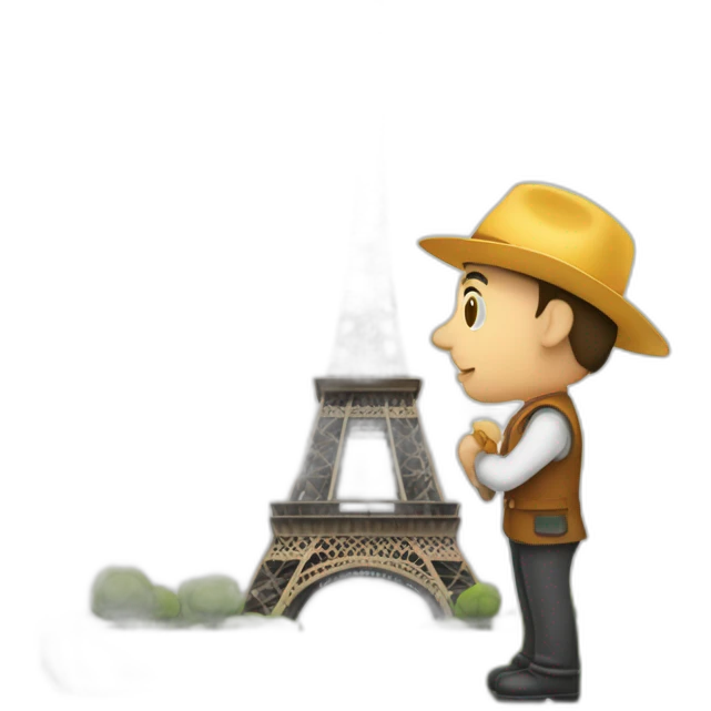 homme chevauchant la tour eiffel emoji