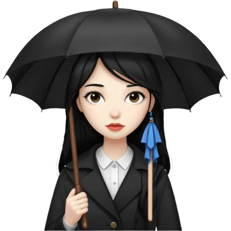  چتری دار گنگ دختر مو بلند سیاه emoji